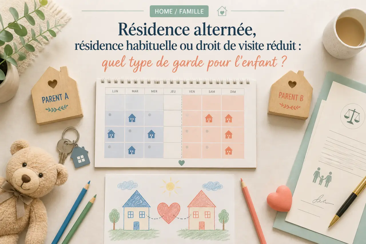 Résidence alternée, résidence habituelle ou droit de visite réduit : quel type de garde pour l’enfant ?