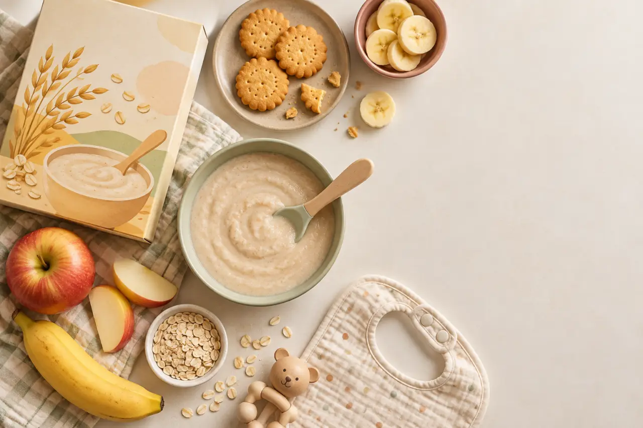 Céréales bébé : le sucre ajouté peut installer le goût biscuit