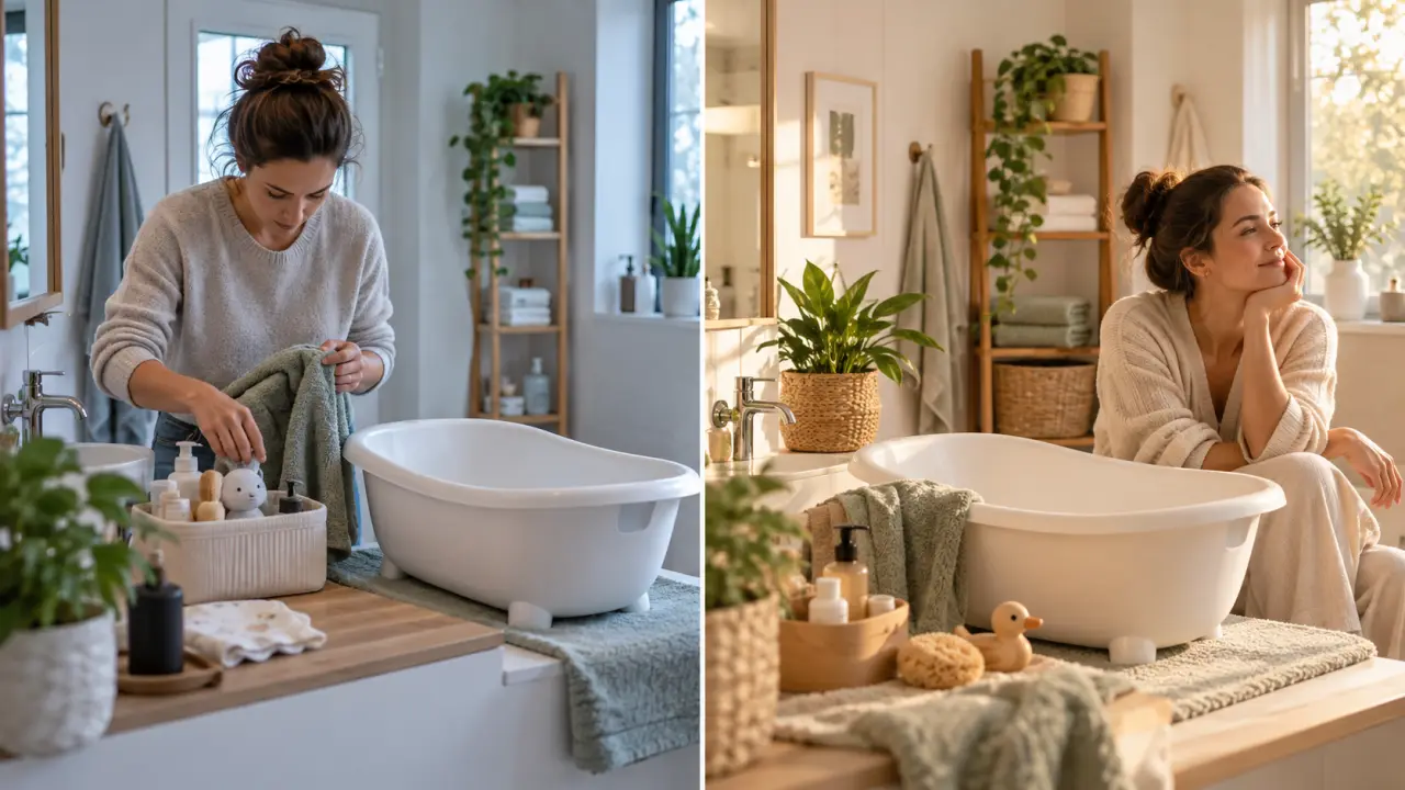 Parent partageant un moment tendre avec son bébé après le bain