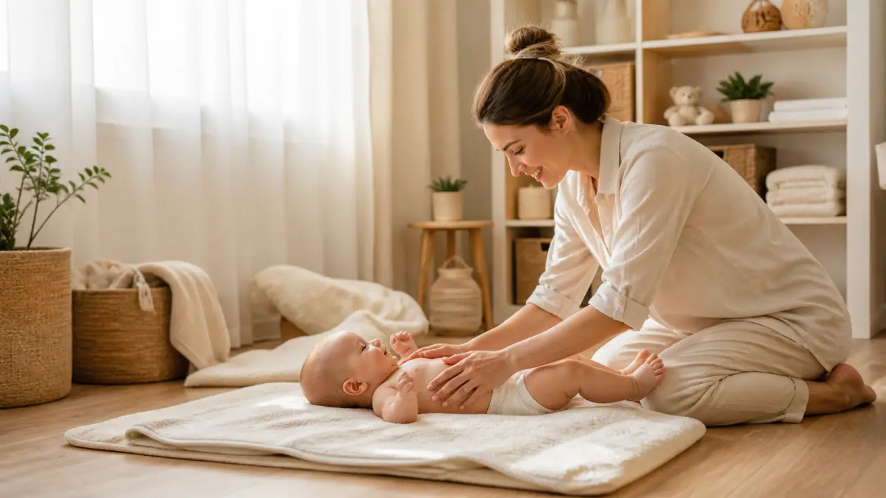 Famille heureuse riant ensemble sur un tapis de salon douillet, entourée de coussins moelleux, dans une lumière douce et chaleureuse