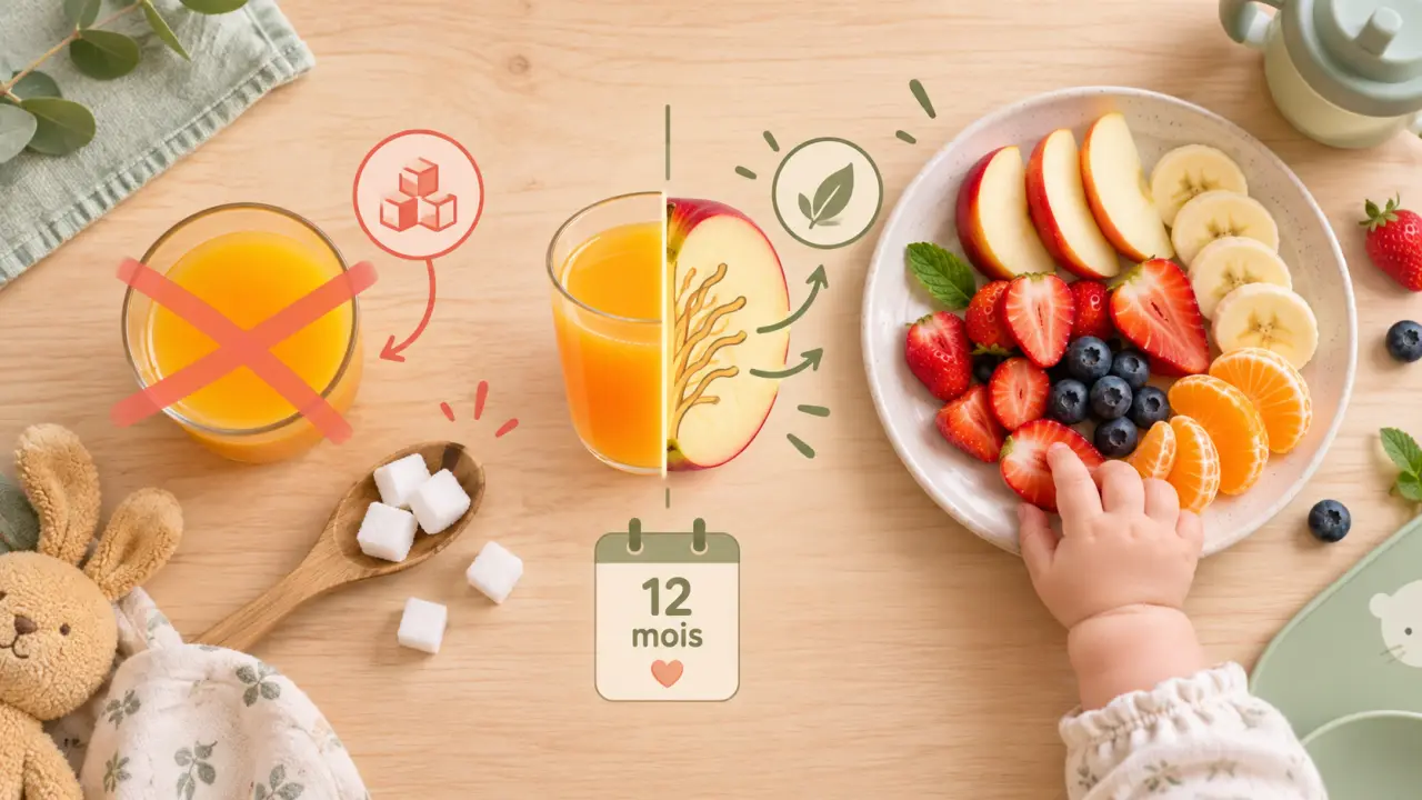Jus de fruit pour bébé : pourquoi attendre 12 mois et privilégier le fruit entier
