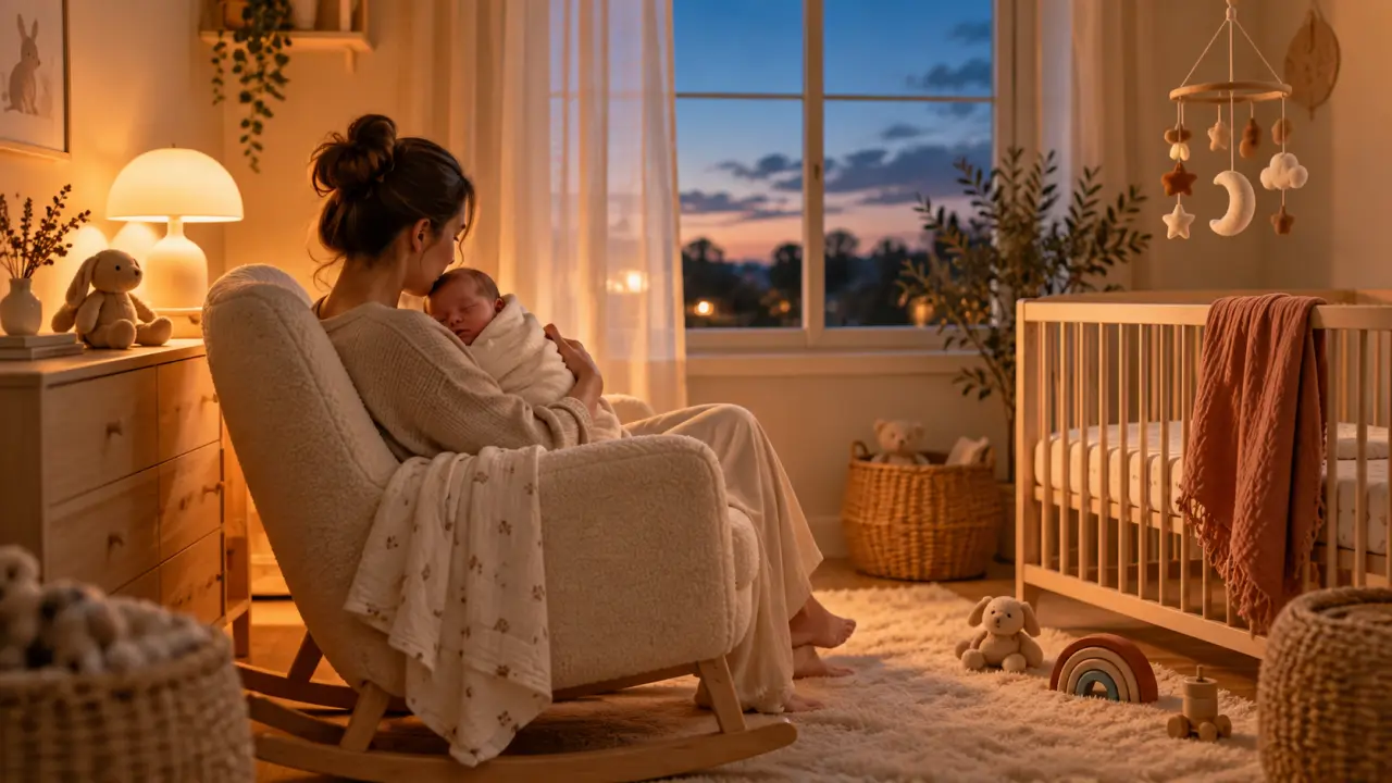 Parent partageant un moment doux avec son bébé avant le coucher