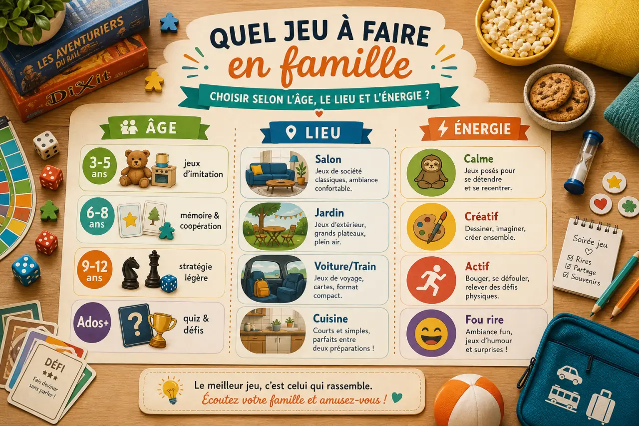 Quel jeu à faire en famille choisir selon l’âge, le lieu et l’énergie ?