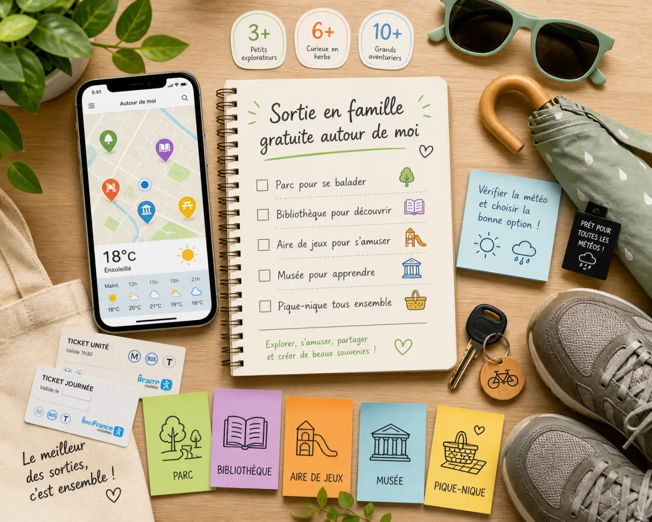 Sortie en famille gratuite autour de moi, le bon choix selon météo, âge et transport