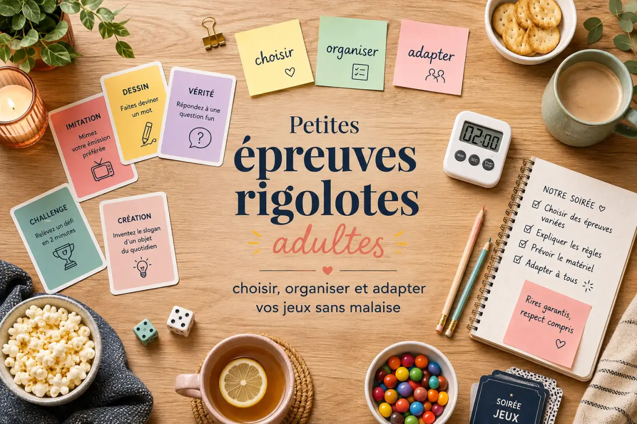 Petites épreuves rigolotes adultes : choisir, organiser et adapter vos jeux sans malaise